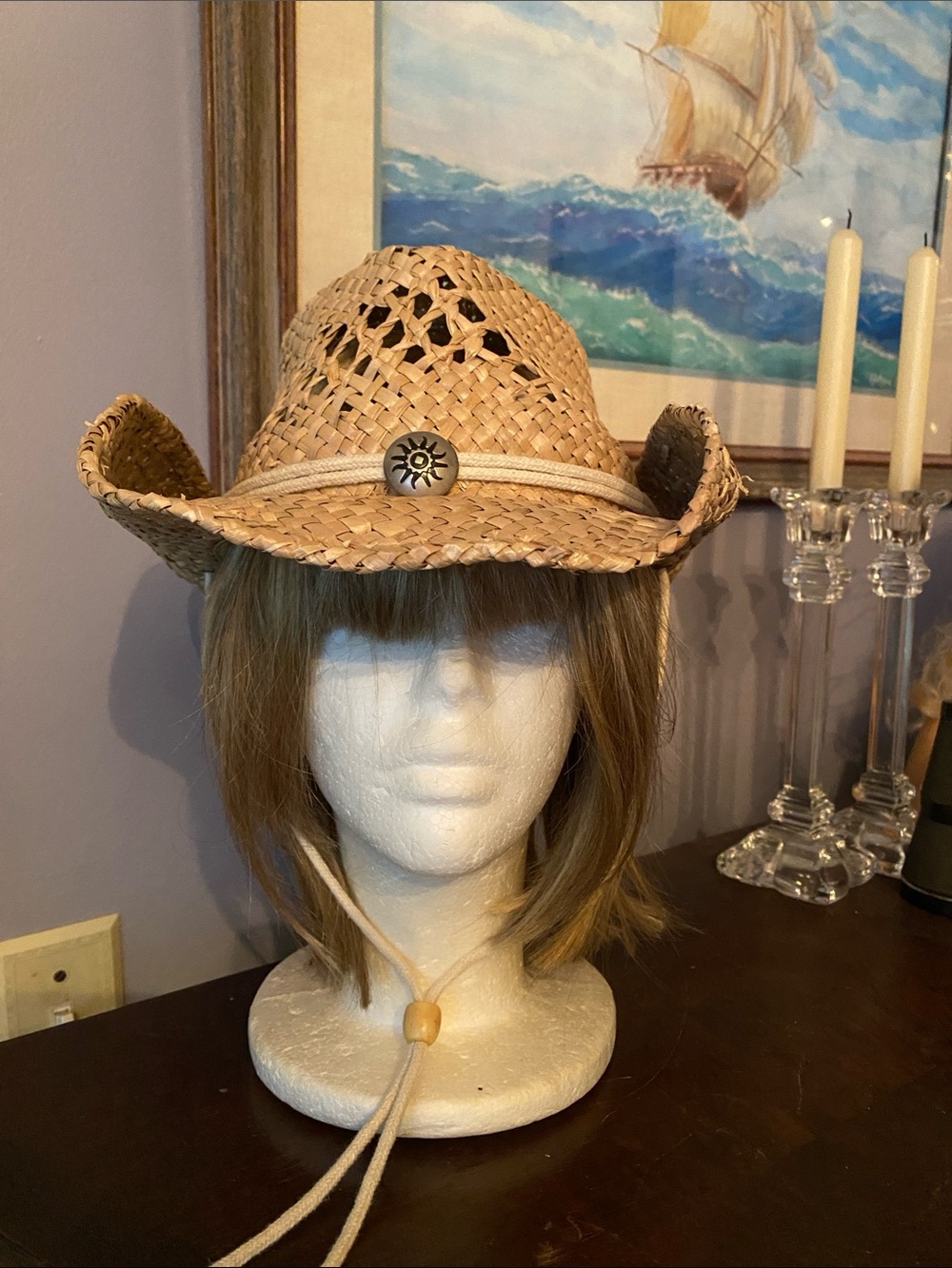 ! DPC Dorfman straw hat 23” around in good condition clean